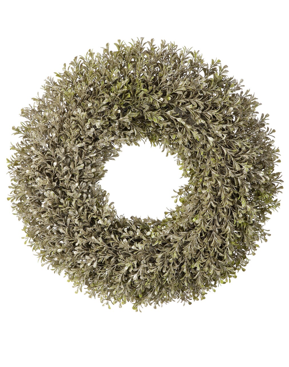 Contemporary Home Living Champagne Boxwood Artificial Wreath, 20-Inch, Unlit